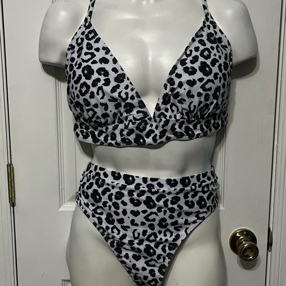 NWT Slayr Plus Leopard Halter Bikini Swimsuit 4XL - Picture 4 of 9